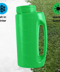 Handheld Lawn Seed Spreader With Adjustable Hole Size Dial Lid, 2 Liter Capacity, Easy Fill Shaker for seasonal use