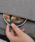 10W Fast Wireless Charger Pad For Phones Slim Portable Charging Station inserted into gray fabric bag