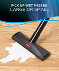 Power Clean Wet Dry Garage Vacuum Cleaner With 11 Amp Motor And 6 Gallon Capacity tool picking up wet mess on wood floor