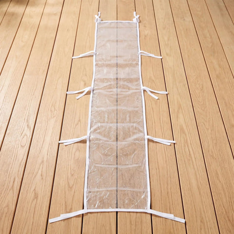 Leakproof Tent Rain Gutter System For Canopy, Heavy Duty Pop Up Gutter 14.44ft, displayed on wooden deck