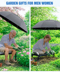 42 Inch Garden Chair Umbrella With Universal Clamp, 360 Degree Swivel Sun Shield For Garden Seats, Kneeling Benches, And Camping Chairs, UPF 50 Plus Protection, Folding Clip On Outdoor Umbrella For Sun And Light Rain, No Kneeler Included