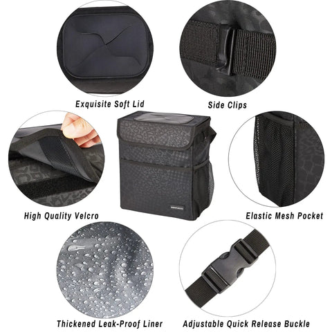 Cute Collapsible Car Trash Can With Lid Leak Proof Two Gallon Waste Basket To Keep Your Whip Clean And Toss Nothin But Clutter During Long Drives Or Weekend Cruises