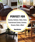 Heavy Duty Self Adhesive 1-Inch Round Tan Furniture Felt Pads 160-Piece Value Pack In Resealable Bag displayed on chairs