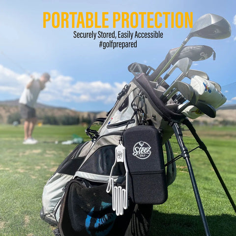 Golf Accessory Case And Bag Organizer Airtight Water Resistant Protective Hard Case for Phone on golf bag with glove hanger