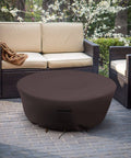 Round Outdoor Fire Pit Cover 48 Inch Diameter 18 Inch High 12 Oz PVC Coated Polyester Waterproof UV And Weather Resistant