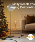 Foot Pedal Switch Extension Cord With On Off Switch, 3 Outlets, 10 Foot Length beside a Christmas tree and floor lamp.