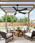 52 Inch Outdoor Ceiling Fan With Lights For Patio And Pergola IP65 Waterproof Gazebo Hanging Fan DC Motor 6 Speed 3CCT
