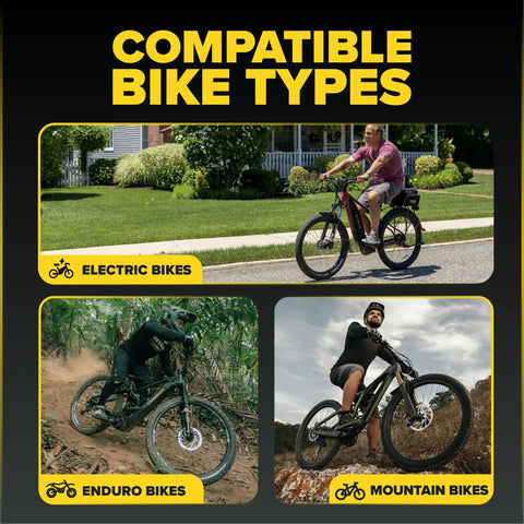 Image showing electric, enduro, and mountain bikes compatible with 27.5 Inch Bike Inner Tubes Set Of 2, Butyl Rubber With 32mm Schrader Valve.