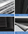 Outdoor Copper Pipe Insulation Cover 72 By 10.2 Inches Heavy Duty Weatherproof Foam Sleeve showing Velcro, sewing, layers