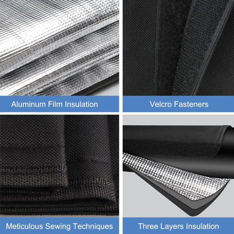 Outdoor Copper Pipe Insulation Cover 72 By 10.2 Inches Heavy Duty Weatherproof Foam Sleeve showing Velcro, sewing, layers