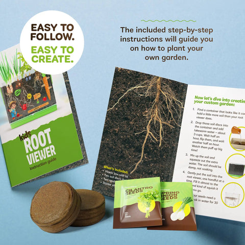 Root Viewer Plant Growing Kit For Kids See Through Planter STEM Science Toy For Ages 4 5 6 7 8 Educational Gift booklet