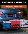 Heavy Duty Cargo Basket Hitch Carrier For SUV And Truck, 500 Lb Capacity, 46.5 X 17.5 X 5.5 Inch Rack With Six Inch Sides