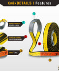 Mighty Sumo 1 Inch By 10 Foot Poly Web Sling Lifting Strap For Construction And Rigging, showing features and design details.