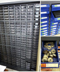 Tough Metal Tool Storage Cabinet With Open Front Drawers For Grab And Go Screw Fastener Sorting And Heavy Duty Hardware Organization That Keeps Your Workspace Streamlined, showcasing multiple organized drawers.