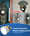Two Pack Lighted Doorbell Button Replacement Kit Plug And Play Wired Doorbell Button With Round Rim And Lighted Center