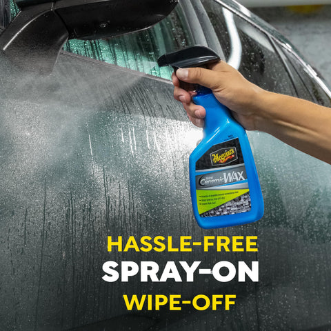 Easy Spray On Ceramic Wax For Cars With SiO2 Hybrid Barrier Technology Simple Hose And Towel Detail No Mess Quick Shine 26 oz bottle