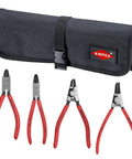 90 Degree Circlip Pliers Set For Internal And External Snap Rings Pro Grade Forged Chrome Vanadium Steel Includes Handy Pouch Four Piece Kit