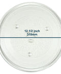 Heavy Duty 12.5 Inch Microwave Glass Turntable Plate Replacement fits Frigidaire Maytag GE Amana Samsung Hotpoint Magic Chef & More, top view.