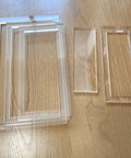 Top Shelf Rectangle Router Template Set For Custom Woodworking Builds Quarter Inch Clear Acrylic Jig with various sizes.