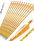 Camo Carbon Crossbow Bolts With 125 Grain Removable Tips, 16 To 22 Inch Options, Low Hand Shock And Fast Straight Flight, 12 Pack In Orange