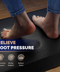 Extra Thick Anti Fatigue Standing Desk Mat With Memory Foam Cushion For All Day Comfort, Ergonomic Floor Mat, Black, in use