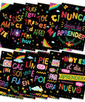 12 Poster Spanish Motivational Classroom Set For Pre K Through 12 Students And Teachers, Inspirational Quotes, colorful designs
