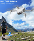 Easy To Fly Lightweight GPS Drone With 4K Camera And 2-Axis Gimbal For Beginners And Adults flying over a mountain trail
