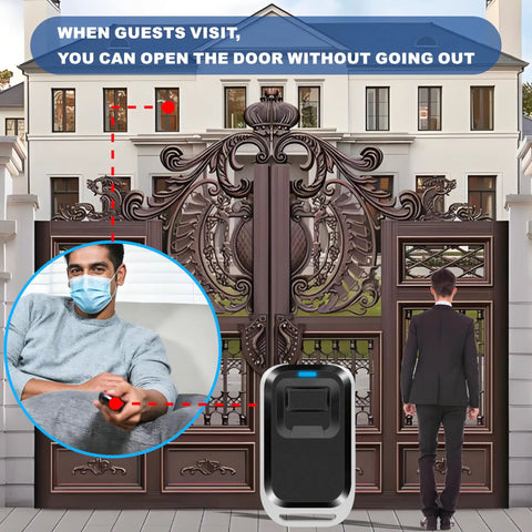 One Button RF Wireless Gate Opener Remote Transmitter 433.92MHz Fixed Code Empty Code Self Programmable By You No Fuss DIY Setup Long Range Reliable Security Gate Access