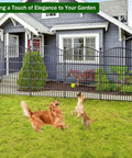 Ten Panel No Dig Garden Fence Set, 40 Inch Tall, 23.6 Feet Long, Rustproof Metal Dog Fence For Yard Patio And Flower Beds installed in yard