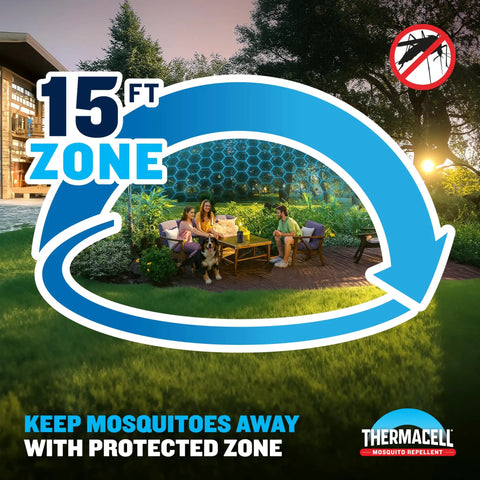 Image showing 15 ft zone of Fuel Zone Guard Base Mosquito Repeller 15 Foot Zone Of Scientifically Proven Outdoor Protection DEET Free Patio Shield