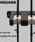 Wall Mount Fishing Rod Rack Organizer For Garage Or Home 6 And 8 Horizontal Or Vertical Rod Holder, EVA Cushioned, Close-up View