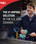 Worker using Heavy Duty Wet Towels ProScrub Dual Action Cleaning Wipes 9.5 By 12 Inches Large Wipes with Bucket Included