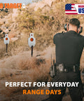 American Made Beefy AR500 Steel Target Sniper Style Silhouette 12 By 20 Inch With 6 Inch Center Paddle And Tactical Head Triangle Armored Base for shooting in a field