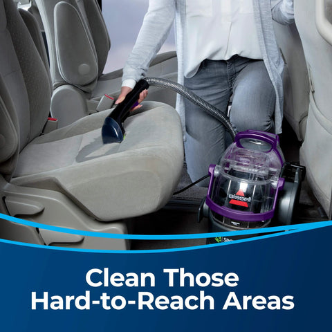 Bissell 3-inch tough-stain tool for carpet and upholstery cleaners; handheld hose attachment cleaning car seat upholstery.