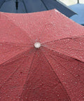 Heavy Duty 8Mm Umbrella Top Caps Double Pack Replacement Covers For Folding Parasols And Backyard Shade Gear Built Tough To Handle The Daily Grind Easy with water droplets on maroon umbrella.