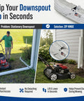 Flip Up Downspout Gutter Hinge For No Sweat Lawn Care And Smooth Yard Clearance White Durable Rain Water Drainage Extension Clip with mower user.