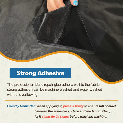 Hand applying Self Adhesive Nylon Fabric Repair Tape 4x63 Inches For Quick Down Jacket Fix DIY Friendly Waterproof Outdoor Gear Patch Kit