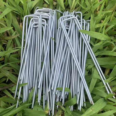 Sturdy 6 Inch Galvanized Steel Garden Stakes For Securing Weed Fabric Landscape Netting Ground Sheets Fleece And Christmas Decor Tough As Nails Heavy Duty Pegs Durable Outdoor Lawn And Garden Essentials 50 Pack 