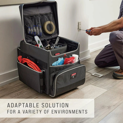 Mobile Large Dark Gray Office Cart Workhorse Built For Housekeepers Sales Reps Medical Pros Home Healthcare And Teachers Durable Commercial Grade With Telescoping Aluminum Handle And Heavy Duty Kick Plate