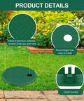 2 Pack Quick Fit Round Sprinkler Valve Box Cover with finger hole and elastic buckle on lawn, fits 5.5in ID, 6in OD