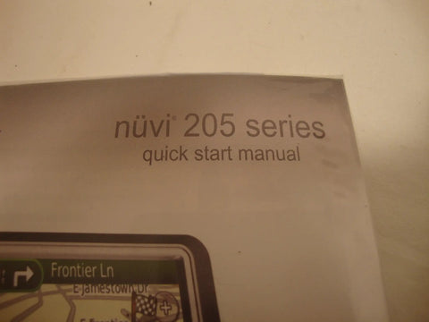 Nuvi 265 265T 3.5 Inch Bluetooth Portable GPS Navigator With Traffic Quick Start Manual Cover
