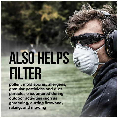 N95 Sanding And Fiberglass Respirator 20 Pack For Dust From Sanding Grinding Sawing And Insulating Particles With Adjustable Nose Clip And Proprietary Filter Tech For Breezy Breathing