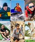 Individuals in outdoor activities wearing Glasses Strap Holder No Tail With Length Adjusters for Men and Women Sunglasses and Eyeglasses