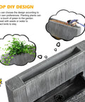 Close-up view of 7-Tier Rock Water Fountain With Lights For Outdoor Garden Decor, Cascading Waterfall For Patio, Backyard