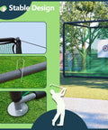 Beefy Backyard Golf Practice Net Cage With 10X10X10 Ft Metal Frame Hitting Net For Backyard Garden Featuring Stability Design
