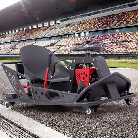 Adult Drift Go Kart With 360 Degree Spin 12 MPH Top Speed Up To 40 Minutes Run Time Indoor Outdoor Drifting Cart at racetrack