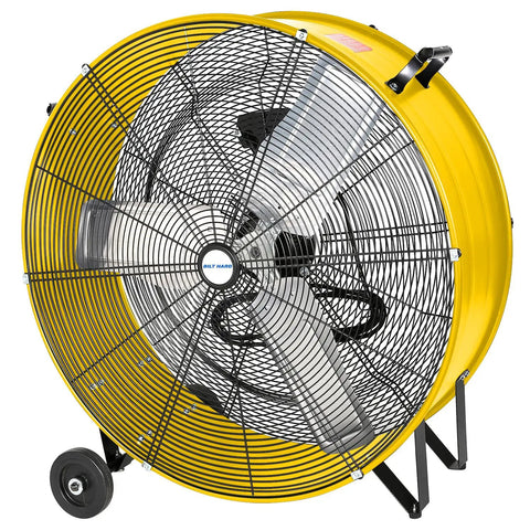Beast 13000 CFM High Velocity Drum Fan With 2 Speed Heavy Duty Industrial Shop Air Circulator for garage, workshop, yellow 30-inch.
