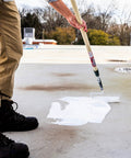 Person applying Maximum Stretch Waterproof Sealant Membrane For Roofing, Repairs, Concrete, EPDM And Wood, DIY Friendly Liquid Rubber Sealer