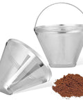 Reusable Number Four Cone Coffee Filters For Ninja Dual Brew Pro Coffee Makers Compatible With CFP301 CFP201 8 To 12 Cup Stainless Steel Basket