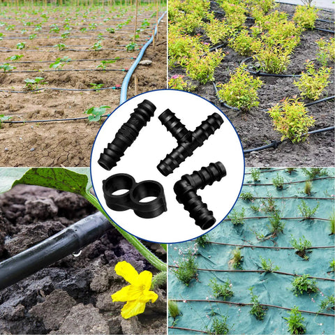 All In One 32 Piece Drip Irrigation Fittings Kit For Three Quarter Inch Tubing With Tees Elbows Couplings And End Cap Plugs